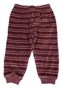 Vínovo-pruhované sametové tepláky Topomini