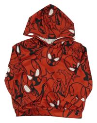 Tmavočervená mikina se Spider-many a kapucí SHEIN