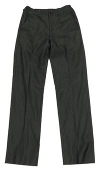 Tmavošedé pruhované slavnostní kalhoty 