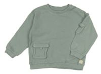 Olivovošedá žebrovaná mikina F&F