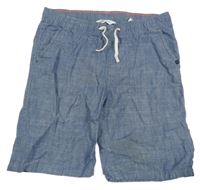 Modré melírované chino plátěné kraťasy H&M
