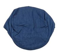 Tmavomodrá melírovaná plátěná bekovka riflového vzhledu