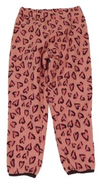 Světleskořicové fleecové pyžamové kalhoty se srdíčky CUBUS AS