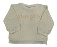 Smetanový žebrovaný svetr s nápisem Chick Pea