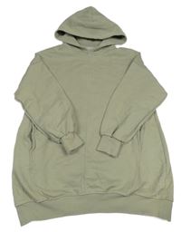 Světlekhaki tepláková tunika s kapucí ZARA