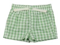 Zeleno-bílé kostkované krepové kraťasy PRIMARK