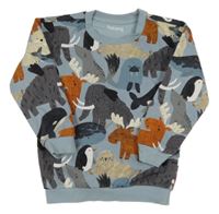 Světlemodrošedá mikina se zvířátky Nutmeg