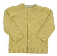 Okrový 3D puntíkatý propínací svetr John Lewis