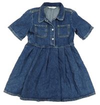 Tmavomodré riflové šaty s límečkem H&M