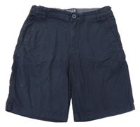 Tmavomodré chino plátěné kraťasy H&M