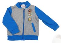 Šedo/melírovano-modrá propínací mikina s PAW PATROL nickelodeon