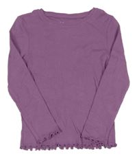 Fialové žebrované triko PRIMARK