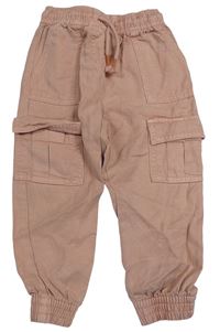 Starorůžové lehké cargo cuff kalhoty F&F
