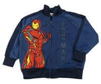 Tmavomodrá sportovní propínací mikina s Iron Manem Marvel