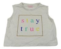Bílý crop top s nápisem Primark