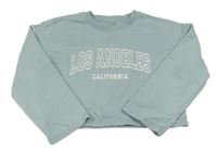 Světlezelená crop mikina s nápisem zn. Primark