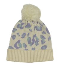 Smetanová vzorovaná pletená čepice s bambulí zn. M&S