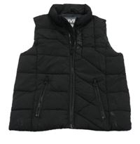 Černá šusťáková zateplená vesta s nápisem River Island