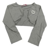 Šedé bavlněné bolerko s květinou Yd.