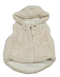 Světlebéžová kožešinová podšitá vesta s kapucí Primark