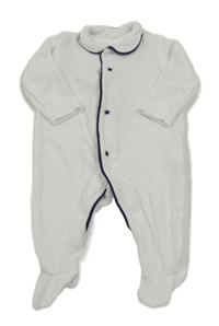 Bílý sametový overal s límečkem a hvězdami George