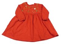 Červené teplákové šaty s hvězdami z flitrů F&F