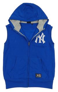 Safírová baseballová tepláková propínací vesta s kapucí - New York Yankees