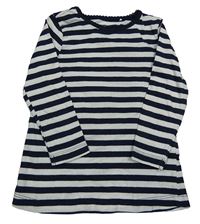 Tmavomodro-bílé pruhované triko Topolino