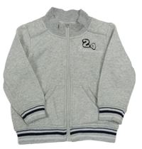 Světlešedá melírovaná propínací mikina s číslem Impidimpi