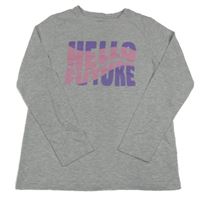 Šedé melírované triko s nápisem Primark