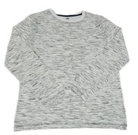 Bílo-černé melírované triko H&M