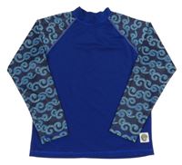 Safírovo-tmavomodré UV triko se vzorem