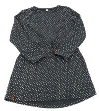 Antracitové puntíkaté teplákové šaty Yigga