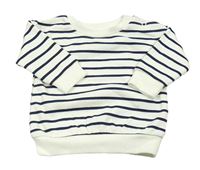 Bílo-tmavomodrá pruhovaná mikina Primark