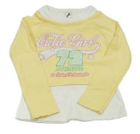 Žluto-bílé triko s nápisem a číslem C&A