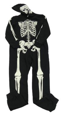 Černá tepláková kombinéza s kapucí - kostra Chapter Young