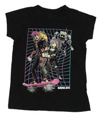 Černé tričko s potiskem - Roblox