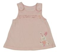 Světlerůžové sametové laclové šaty s králíkem George