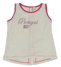 Bílý top s nápisem z kamínků