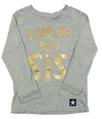 Šedé melírované triko s nápisem H&M