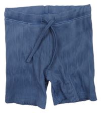 Tmavomodré žebrované kraťasy H&M