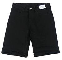 Černé slim fit riflové kraťasy H&M