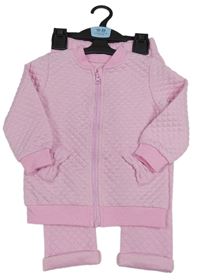 2 set - Růžová prošívaná propínací mikina + tepláky Dunnes Stores