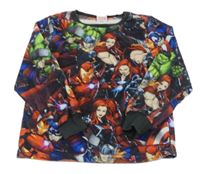 Černo-barevné plyšové pyžamové triko s Marvel 