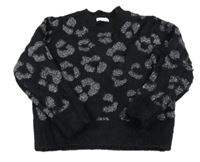 Černo-stříbrný vzorovaný svetr Next