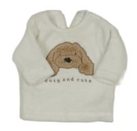 Bílá plyšová mikina s pejskem F&F