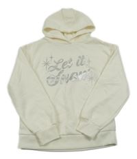 Bílá mikina s nápisem a kapucí Primark