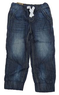 Nové - tmavomodré cuff podšité rifle Dopodopo