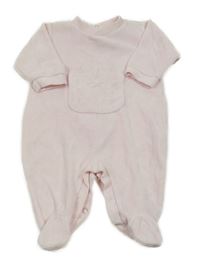 Světlerůžový sametový overal s kapsičkou 