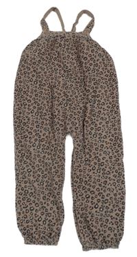 Hnědé leopardí laclové manšestráky Next